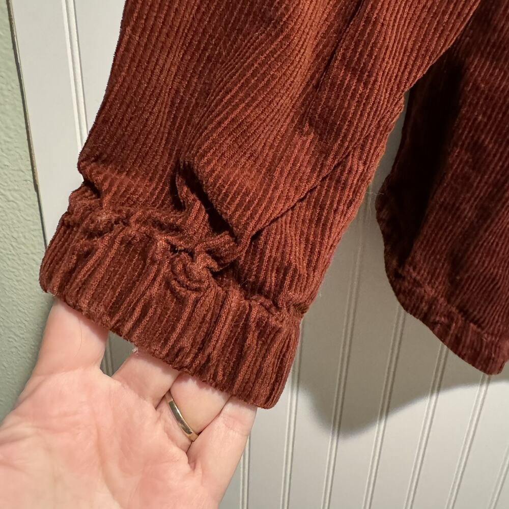 Poetry Half Zip Pullover Jacket Corduroy Rust Lagenlook Hemp Cotton Yak Size 12 - Picture 4 of 7